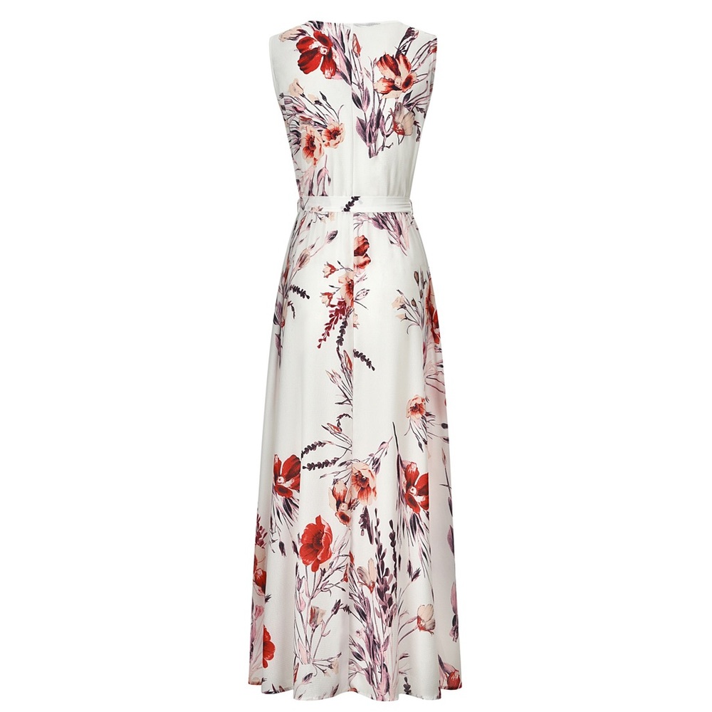 ♦️🆕Floral V Neck Front Slit Dress - Picture 3 of 6